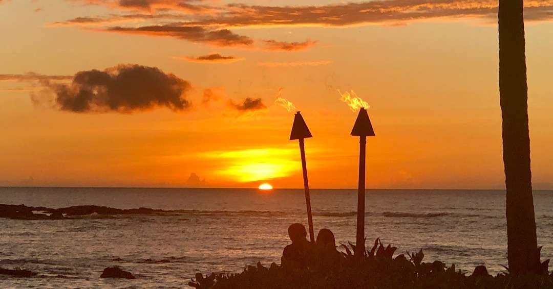 Hawaii suset with torches